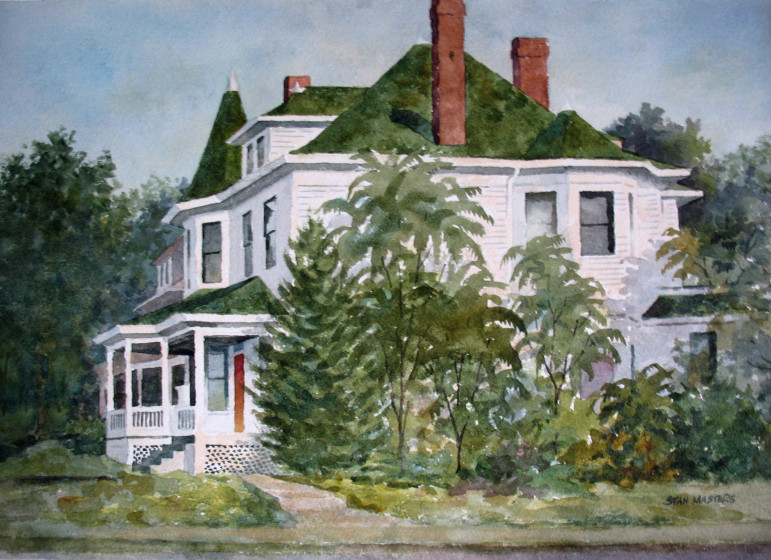 Stan painted this view of the Clifford house on Flora at Sutton in 1977.