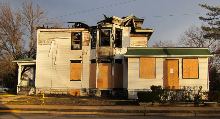 A last heartbreaking view of the Clifford house which burned early in 2012.