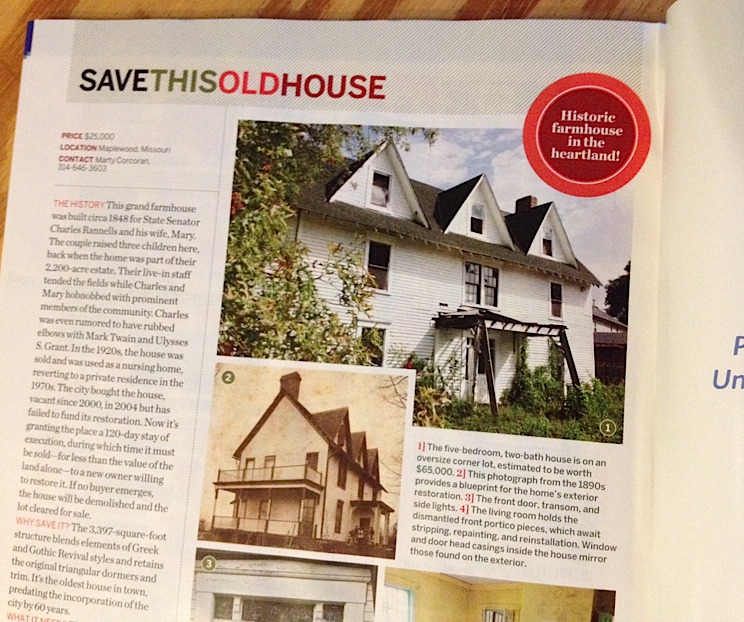 Woodside in This Old House magazine, now at Lowes