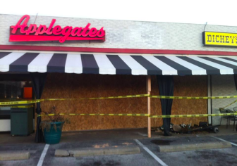 Applegate's Deli is boarded up after being hit by a car on Dec. 30.