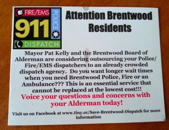 Brentwood residents received this post card in the mail Thursday.