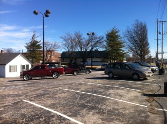 Previously a used car lot, the property west of Maplewood City Hall is the site of the new fire house.