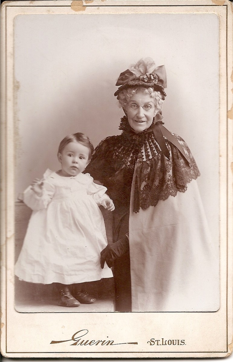 Written on the back of the photo, "Cartmell and Mammy, 1896".  Mammy was the family nickname for Mary.