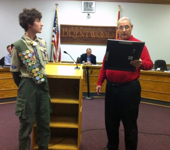 Brentwood Eagle Scout camped 99 nights, hiked 138 miles; recognized