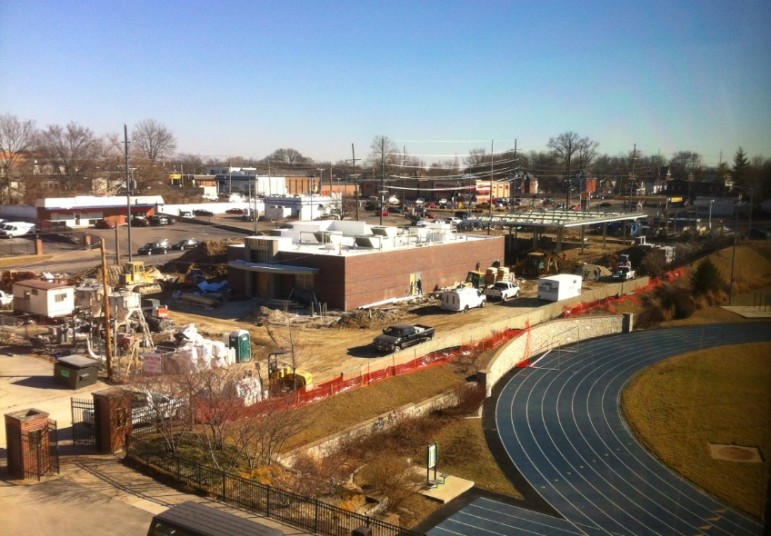 Maplewood's new QuikTrip plans a May 12 opening date. It's seen here on Feb. 27 from the top floor of the MRH building. 