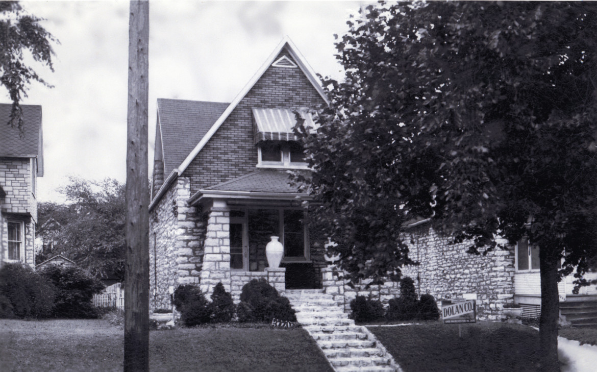 There are ten stone homes on Big Bend directly across from the former quarry location.  There are five on Walter.  When first built they were all nearly identical.  The house in the photo at 3220 Big Bend was built in 1910.  The photo is from 1950.  The front yard was later lost to the construction of the viaduct and the widening of Big Bend.  a source long forgotten told me that these homes were built on speculation by the owner of the quarry.