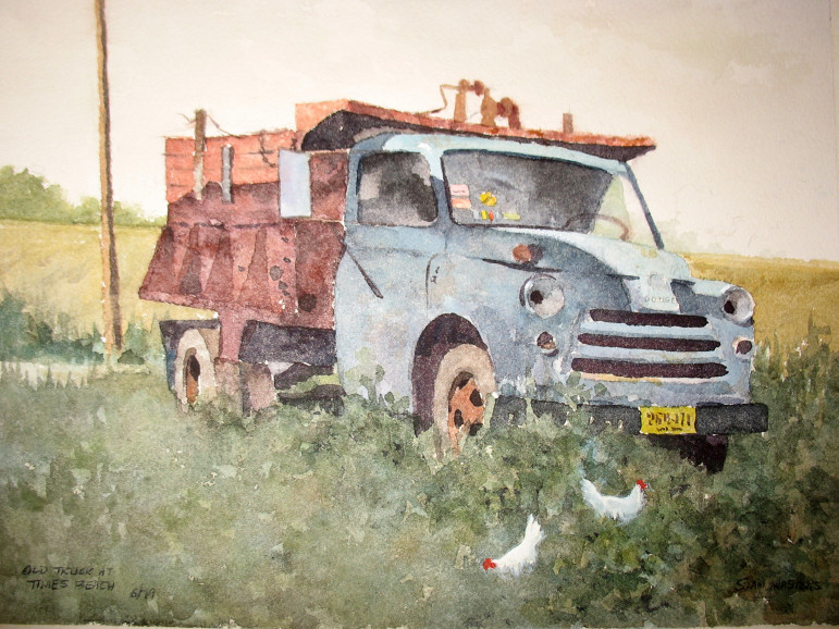 "Old truck at Times Beach.  One thing we can be certain of, the old truck and Times Beach are both gone.