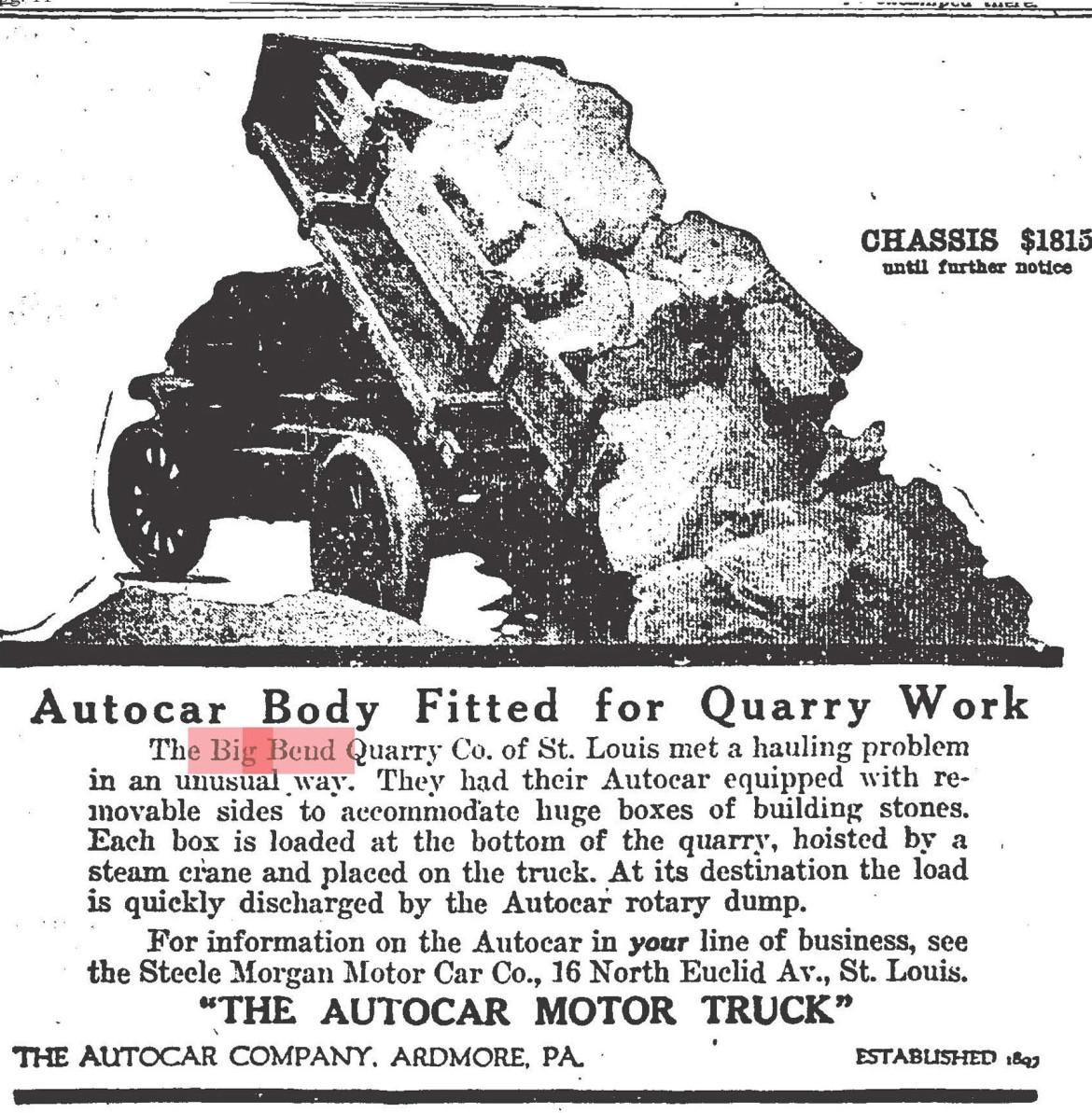 This advertisement appeared in the St. Louis Post-Dispatch in August of 1917.