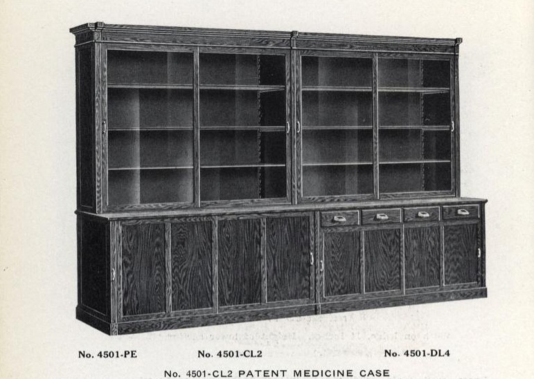 Harper’s Pharmacy cabinets made in Grand Rapids