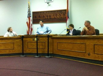 Aldermen Patrick Toohey, Tom Kramer, Maureen Saunders and Andy Leahy in the Ways and Means Committee meeting on Monday.