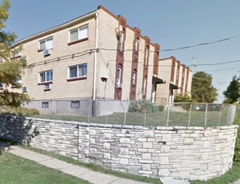 Apartments now stand behind the stone wall that once contained Valley School, on Oakland Ave.
