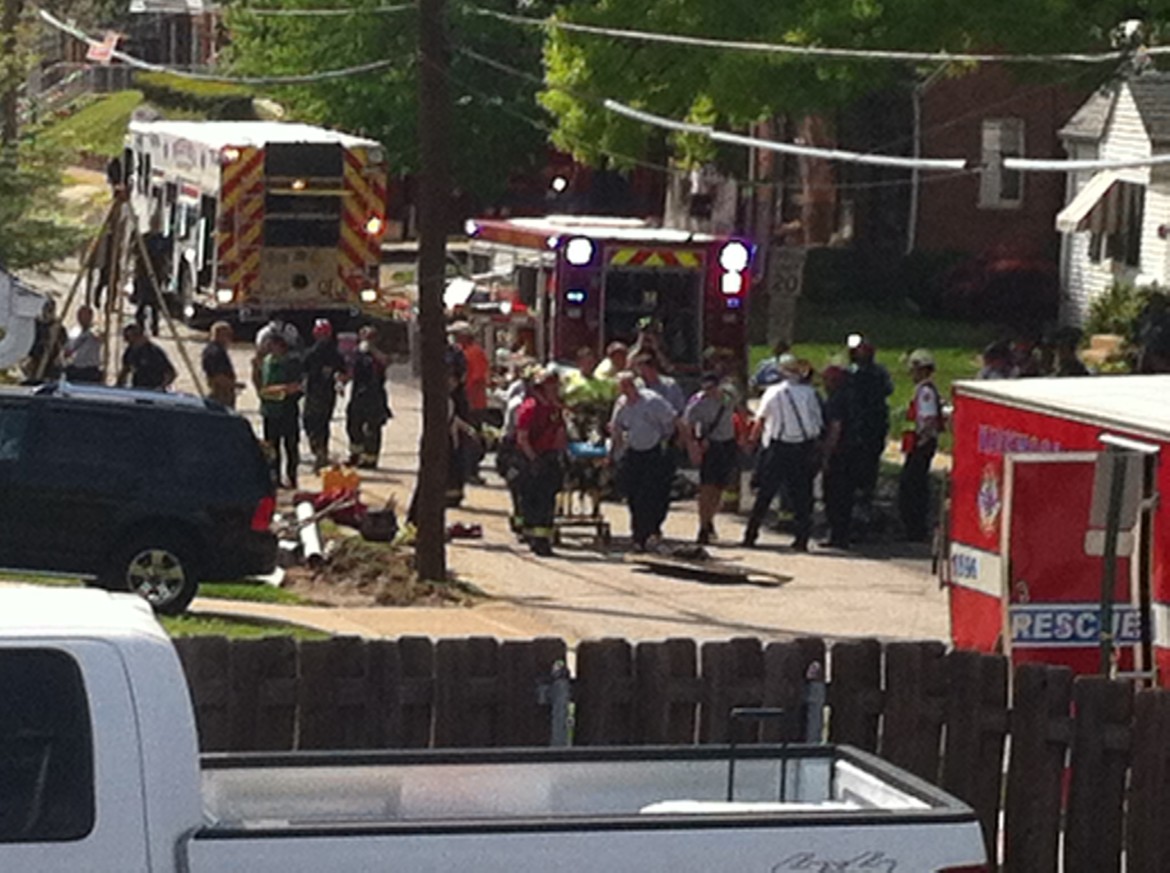 Brentwood employee Corey McCarthy is safe, after being trapped while working on a sewer lateral.