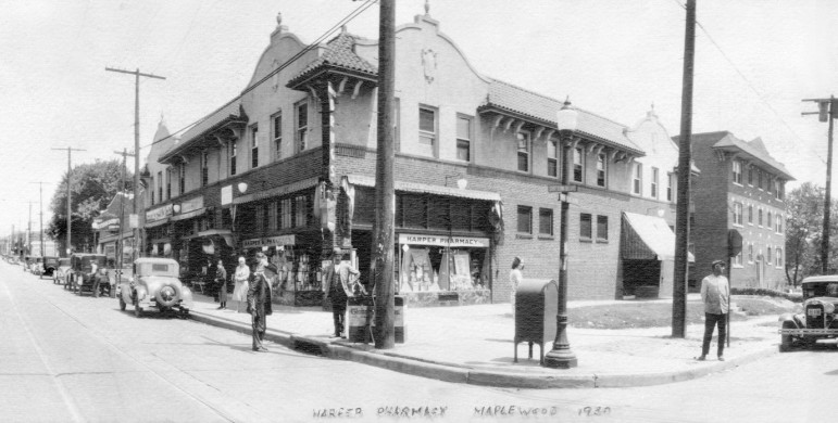 The fourth section is a better view of the Cape-Harper building with Harper's Pharmacy in full bloom.  The room once occupied by the pharmacy just recently lost its historic cabinetry (see previous posts). 