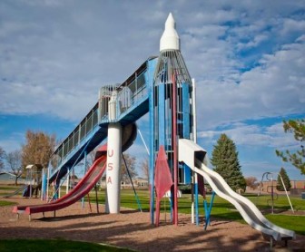 This playground equipment in Colorado is very similar to the original “Rocket Park” in Maplewood.