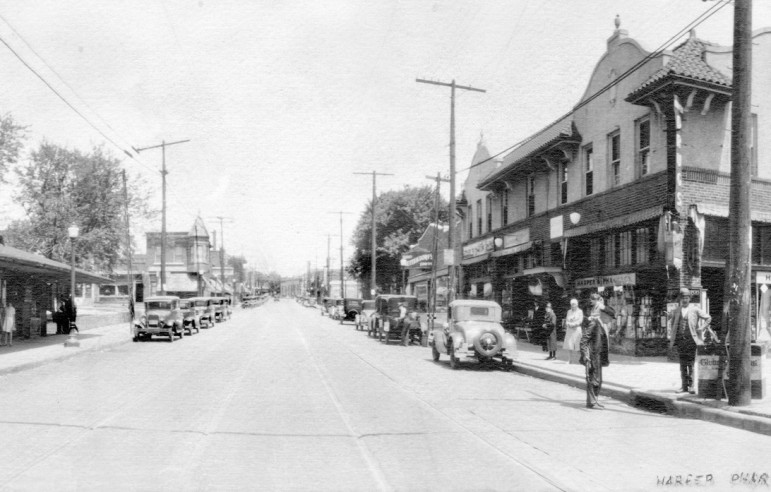 The third section is looking north up Sutton.  Visible on the left is the turreted builcing once the first home of the Harper's Pharmacy now home to the Orbit Lounge.  The cape-Harper building can be seen on the right along with the first Bettendorf's store just to the north.