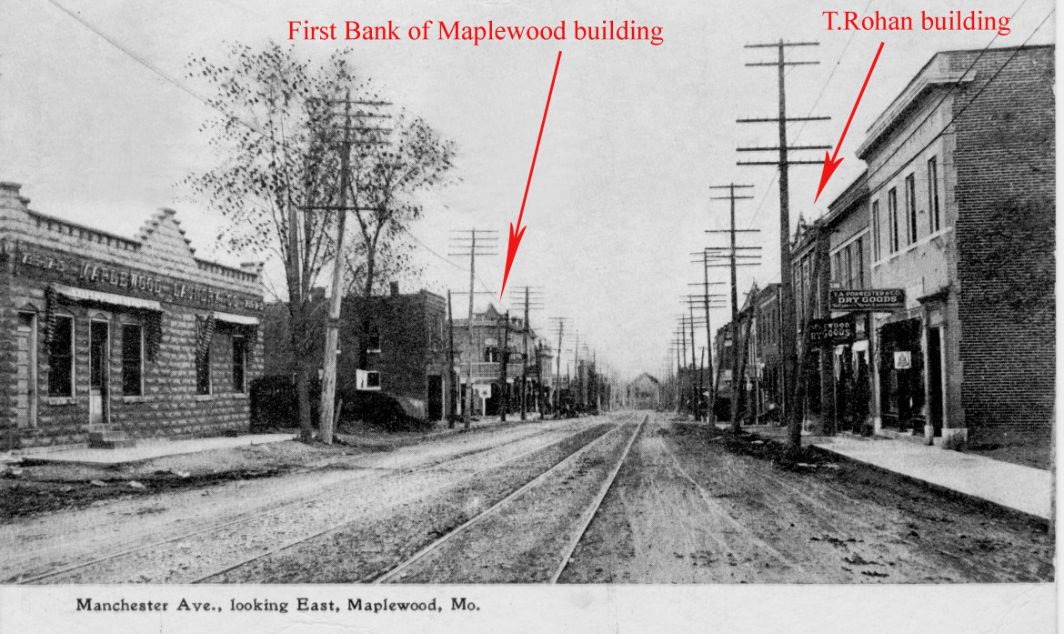 This image is in the Maplewood library's collection but I think it also may have come from the collection of Donna Rakowski originally.  From memory the post mark on the back of this card is from 1909.