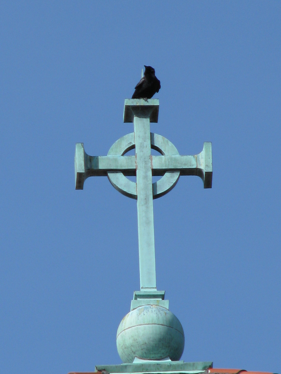 A seat on top of the copper cross must certainly afford a good view.