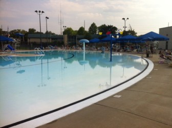 The shallow pool at the Maplewood Family Aquatic Center was calm Sunday afternoon, due to an accident.