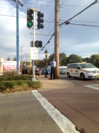 Richmond Heights police at the intersection of Wise Avenue and Big Bend Boulevard at about 8:45 a.m. Thursday. credit: Connor Cole