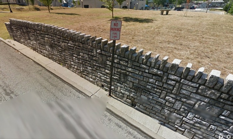 The wall on Lohmeyer Avenue may be moved to make the street two-way. credit: Google Maps