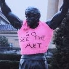 yarnbomb statue