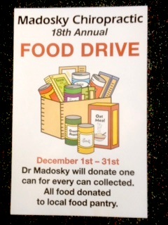 Madosky Chiropractic begins 18th annual food drive