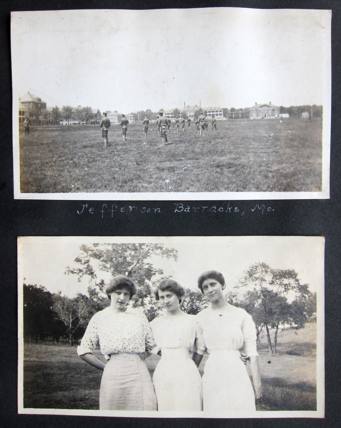 another interesting page from her album.  I believe she is in the middle in the bottom photo.  as for the picture of JB, you know as much as I do.