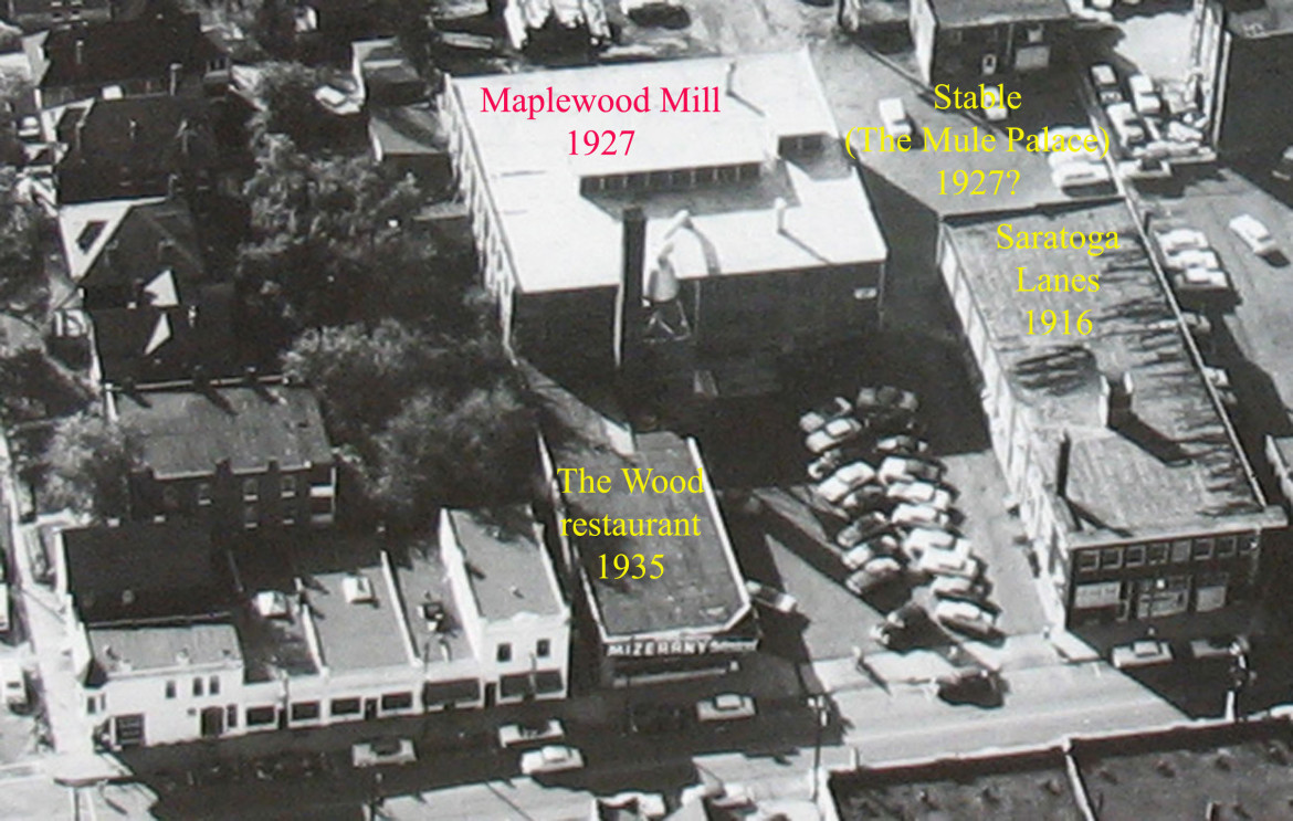 A mid-fifties aerial view of the complex.  Courtesy of Maplewood Public Library.