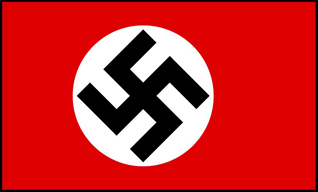 The flag of the Nazi party takes this once great symbol and rotates it a bit. It is now impossible to look at any of the older examples and not think of the unspeakable horrors perpetrated by the Nazis. The flag image is from Wikipedia.