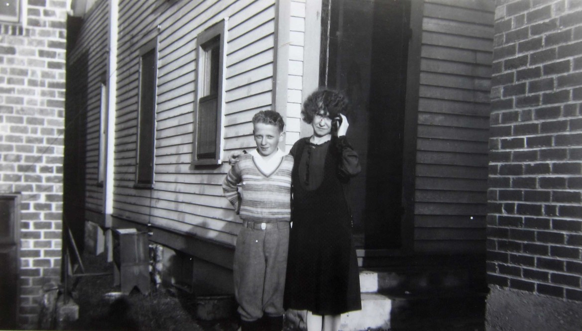 I believe these are the same two children shown here at the rear of their home with the Kalb commercial building on the left.