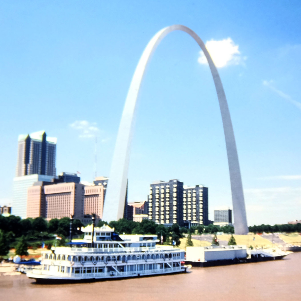 One of the most famous catenary arches in the world, Eero Saarinen's Gateway to the West completed in 1965.