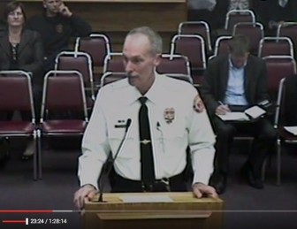 Brentwood Chief of Police Dan Fitzgerald supports the bill to discourage texting while driving. via City of Brentwood YouTube
