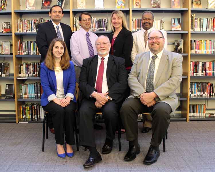 The MRH Board of Education: Front, left to right: Katie Kaufmann, Nelson Mitten, Wesley Robb; Back: left to right: Francis Chmelir, Ray Crader, Maria Langston, Ralph Posley. photo via MRH Schools