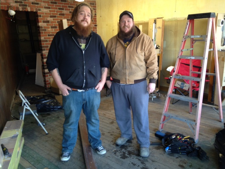 Brad Jackson and Alan Crook aim to open Roughneck Beard Company by March 1.