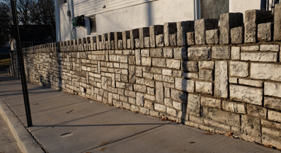 The remaining photos document a remarkable event that occurred at Lohmeyer and Bredell. this beautiful, crennellated stone wall had a twin on the south side of the intersection.