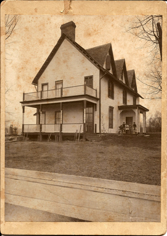 This is the earliest photo we have of our earliest known building - Woodside ca. 1848. Located at 2200 Bredell, woodside was the longtime home of the our pioneer family, the Rannells. As you might expect it contains our earlist known stonework. Courtesy of Greg Rannells.