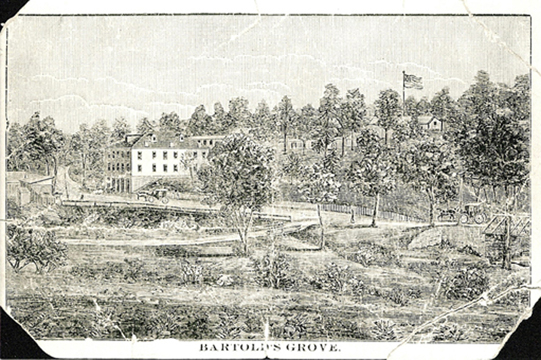this drawing on a postcard is the earliest known image of the Grove. Courtesy of the Maplewood Public Library.