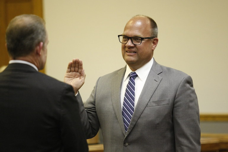 David Dimmitt is sworn in as Ward 1 alderman.