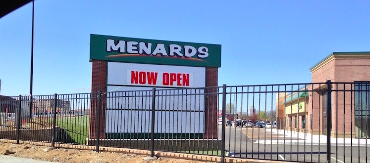 Menards opened Monday night