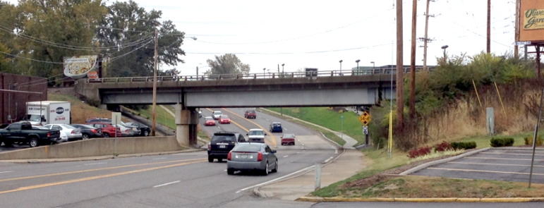 The South County Connector would have needed to go under this bridge on Hanley Road.