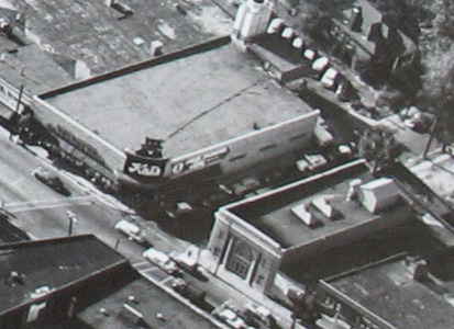 Seen here from the air when the Maplewood bank was still just across Sutton. Courtesy of Dan Walper at Citizen's National Bank.