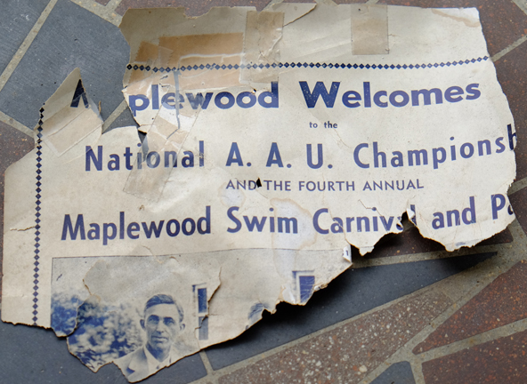 Even this fragment has some information for us. this event in 1941 was the fourth annual. I wonder how long it continued. Also look whose mug is featured. None other than old R.T.Kalb himself (I'm fairly certain) who was the manager of the pool for a time. Marty found this program amongst the other Kalb items he acquired during their tag sale.