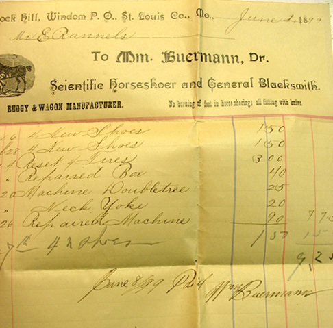 And also this bill from the Scientific Horseshoer.