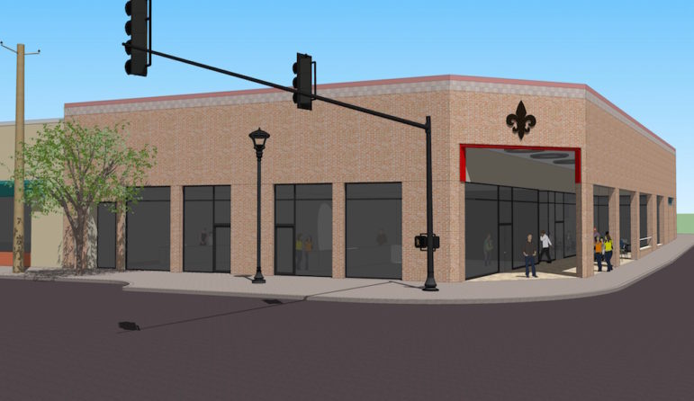 A rendering of the renovated building at Manchester and Sutton where The Blue Duck plans to open. 