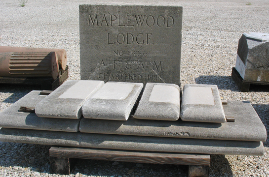 Pieces such as this cornerstone and what appears to be coping.