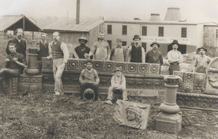 This fabulous photograph of some of the workers and possibly Winkle himself on the left is from the collection of the National Building Arts Museum.