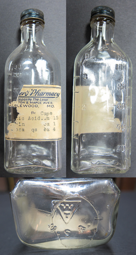 Three views of the same bottle. Courtesy of the Maplewood Public Library.