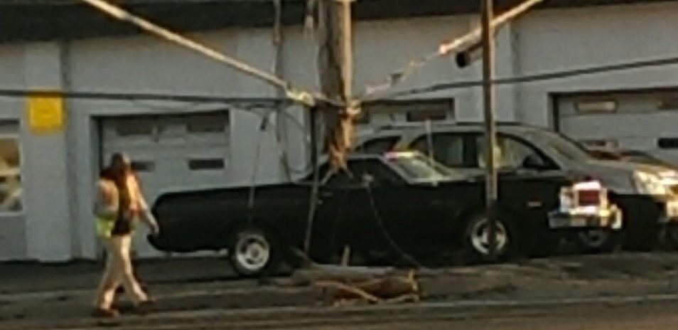 From Nov. 26: photo of utility pole truncated by DWI driver