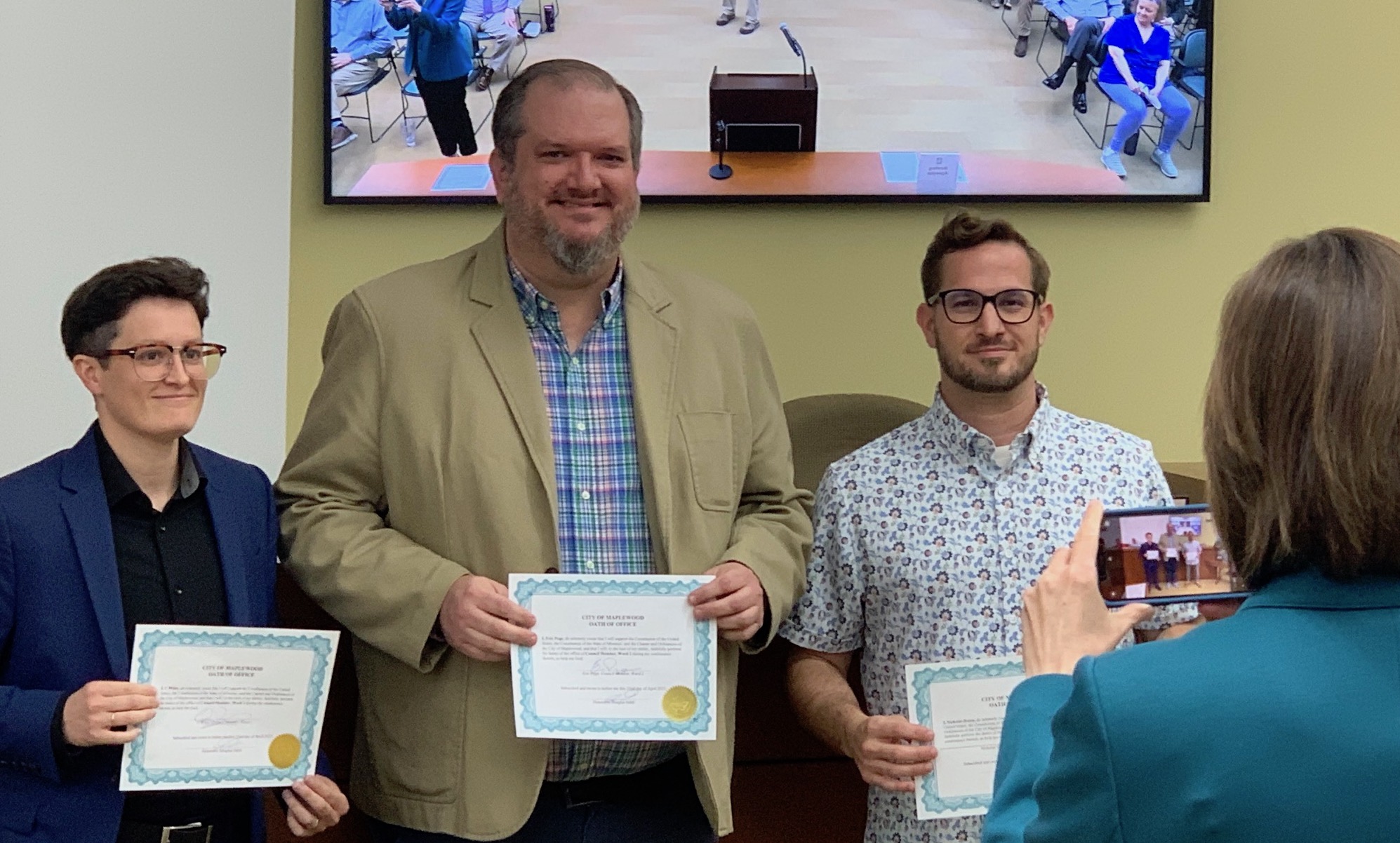 Maplewood council members sworn in, talk about their terms in office